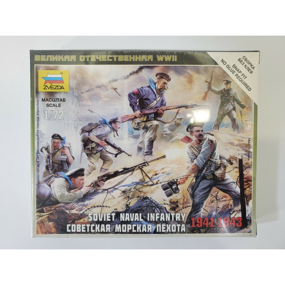 Zvezda 6146 Soviet Naval Infantry 1941-1943 Figures 1/72 Scale Model Kit NEW